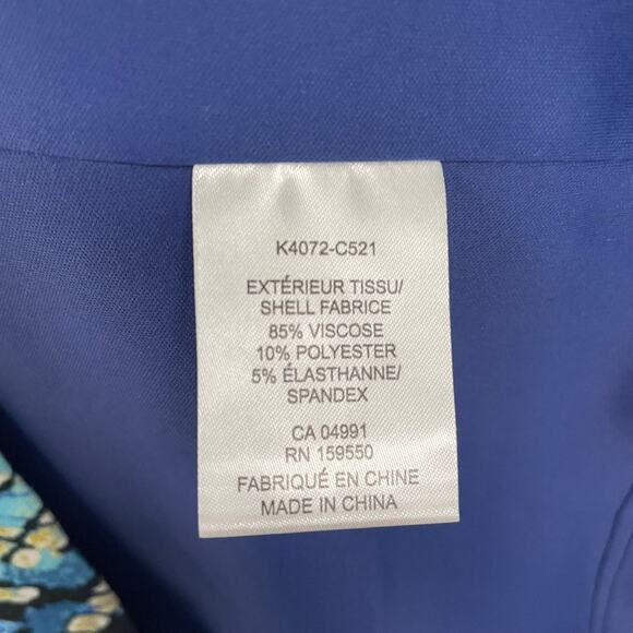 NWT Hilary Radley for Katherine Barclay Sleeveless Blue Snake Print Dress Large - Picture 6 of 7